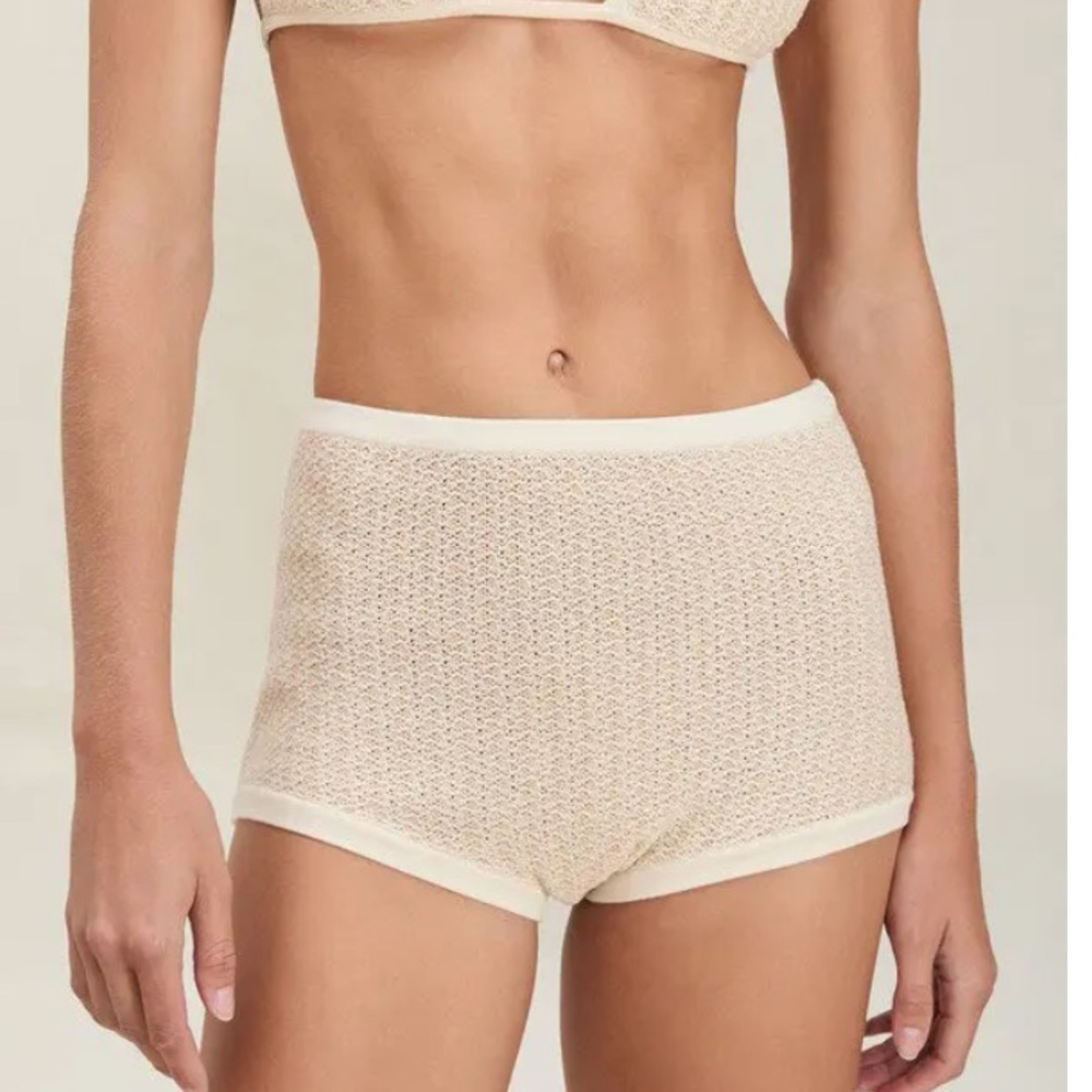 🆕 Free People X Devon Windsor Naira Crochet Swim Short - Natural